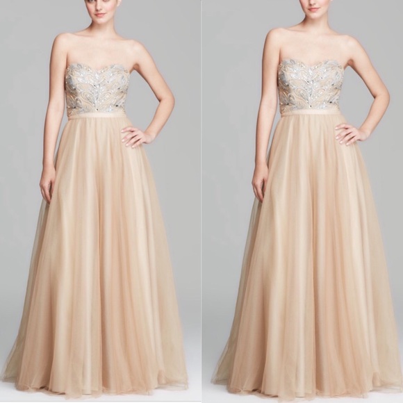 Aidan Mattox strapless  fit and flare gown - Picture 1 of 2